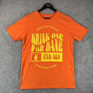 Dutch‎ Bros Orange Graphic T-Shirt Large Drink one for Dane End ALS